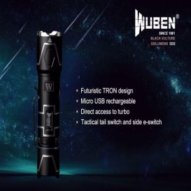 Wayben i331 can charge LED flashlight, aircraft aluminum alloy body, CREE XPL-V5 LED lifespan 100,000hours, suitable for emergency situations, outdoor