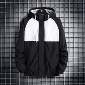 Fashionable Hooded Solid Color Coat Casual Jacket (Option: Black-3XL)