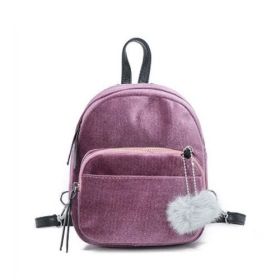 Fashion Backpack Women Mini Fur Ball School Bags (Color: 2)